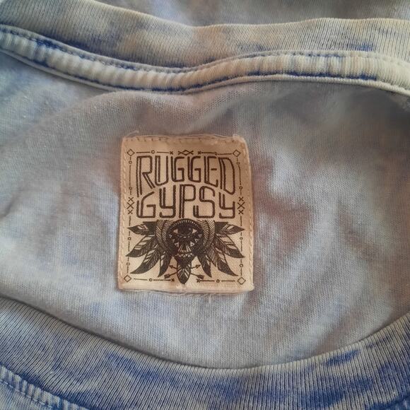 Rugged Gypsy Seeker Raw Edge Fringe T-shirt Size Medium - Picture 6 of 8